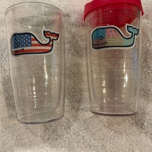 Tervis Clear Tumblers with pink Lid and Whale Design